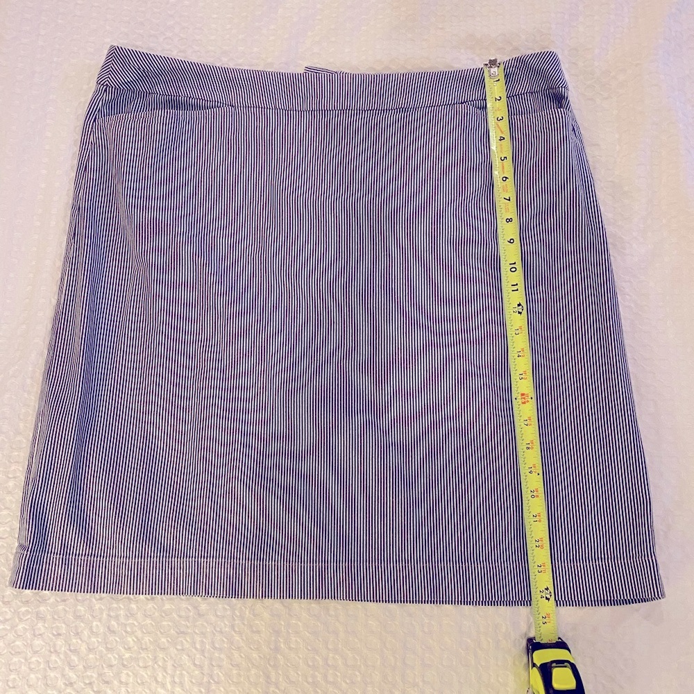 Talbots Navy and White Striped Mini Skirt